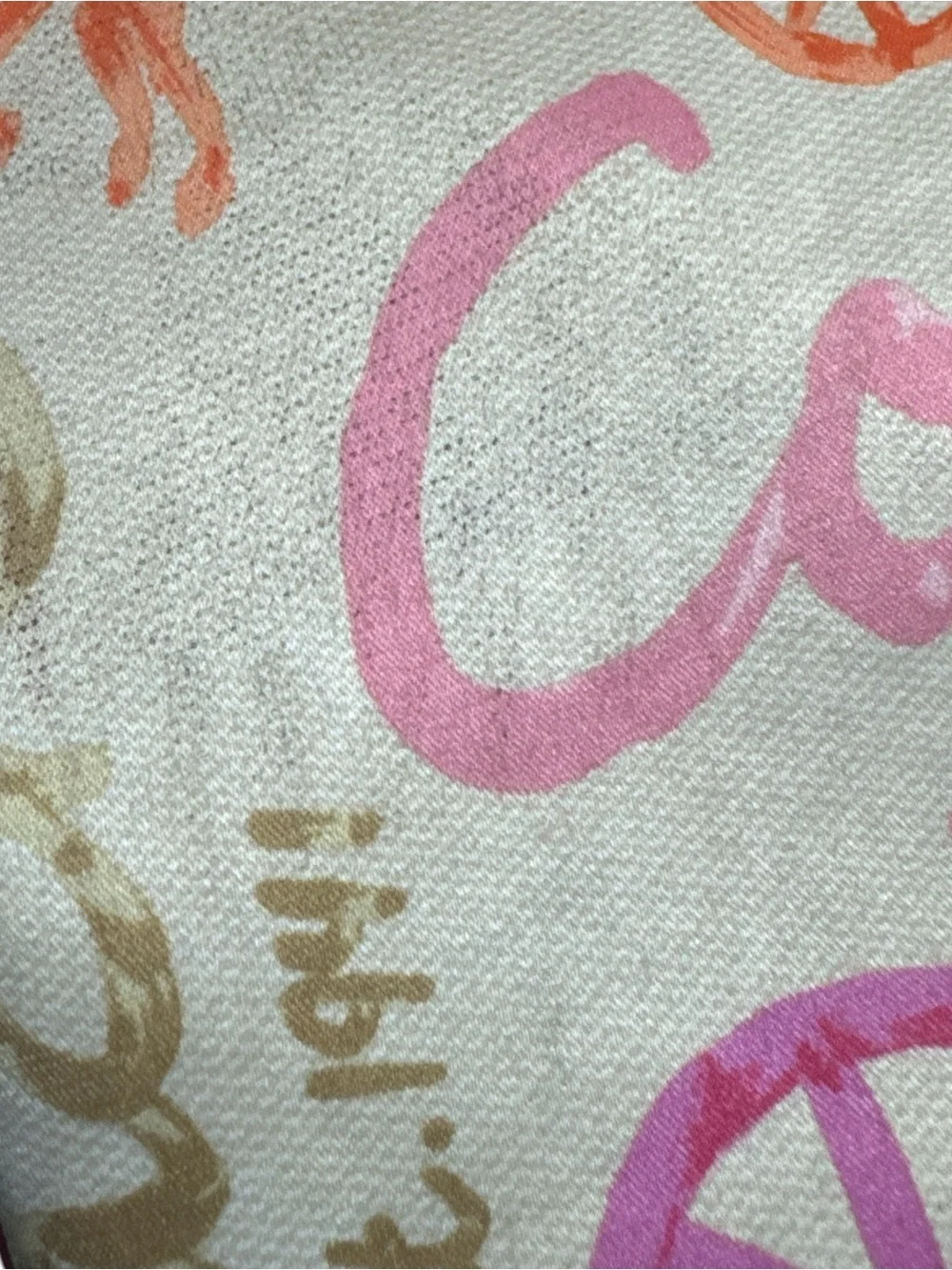 Coach Canvas Crossbody in Cream with Pink & Orange Print